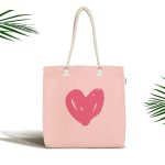 Sevgililer Günü Temalı Özel Tasarım Dijital Baskılı Kumaş Plaj Çantası Realhomes