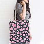 Sevgililer Günü Temalı Özel Tasarım Dijital Baskılı Kumaş Plaj Çantası Realhomes