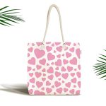 Sevgililer Günü Temalı Özel Tasarım Dijital Baskılı Kumaş Plaj Çantası Realhomes