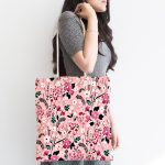 Çiçek Temalı Dijital Baskılı Kumaş Plaj Çantası Realhomes