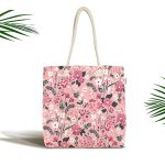 Çiçek Temalı Dijital Baskılı Kumaş Plaj Çantası Realhomes