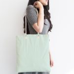 Mint Yeşili Renkli Dijital Baskılı Kumaş Plaj Çantası Realhomes