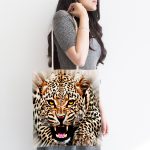 Leopar Resimli Dijital Baskılı Kumaş Plaj Çantası Realhomes