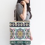 Realhomes Etnik Kilim Desenli Dijital Baskılı Kumaş Plaj Çantası Realhomes