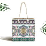 Realhomes Etnik Kilim Desenli Dijital Baskılı Kumaş Plaj Çantası Realhomes