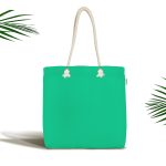 Realhomes Düz Açık Yeşil Renkli Dijital Baskılı Kumaş Plaj Çantası Realhomes