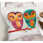 Baykuş Desenli Dijital Baskılı Dekoratif Modern Yastık Kırlent Kılıfı Realhomes