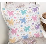 - Basic CMYK - Realhomes Realhomes Renkli Unicorn At Tasarımlı Dijital Baskılı Modern Yastık Kırlent Kılıfı Realhomes