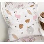 - Основные RGB - Realhomes Realhomes Sevimli Flamingo ve Fil Desenli Özel Tasarım Dijital Baskılı Modern Yastık Kırlent Kılıfı Realhomes