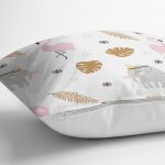 - Основные RGB - Realhomes Realhomes Sevimli Flamingo ve Fil Desenli Özel Tasarım Dijital Baskılı Modern Yastık Kırlent Kılıfı Realhomes