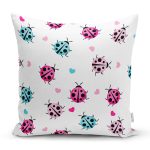 - Cute Ladybug Seamless Pattern Background Vector Illustration - Realhomes Realhomes Renkli Uğurböceği Motifli Özel Tasarım Dijital Baskılı Modern Yastık Kırlent Kılıfı Realhomes
