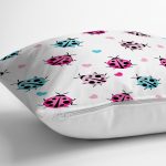 - Cute Ladybug Seamless Pattern Background Vector Illustration - Realhomes Realhomes Renkli Uğurböceği Motifli Özel Tasarım Dijital Baskılı Modern Yastık Kırlent Kılıfı Realhomes