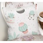 Realhomes Küçük Kaktüs Motifli Özel Tasarım Dijital Baskılı Modern Yastık Kırlent Kılıfı Realhomes