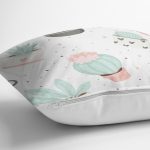 Realhomes Küçük Kaktüs Motifli Özel Tasarım Dijital Baskılı Modern Yastık Kırlent Kılıfı Realhomes