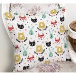 Realhomes Sevimli Minik Hayvanlar Çizimli Özel Tasarım Dijital Baskılı Modern Yastık Kırlent Kılıfı Realhomes