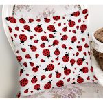 - Basic RGB - Realhomes Realhomes Uğurböceği Motifli Özel Tasarım Dijital Baskılı Modern Yastık Kırlent Kılıfı Realhomes