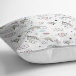 - Print - Realhomes Realhomes Unicorn At Tasarımlı Dijital Baskılı Modern Yastık Kırlent Kılıfı Realhomes