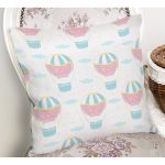 Realhomes Uçan Balon Motifli Özel Tasarım Dijital Baskılı Modern Yastık Kırlent Kılıfı Realhomes