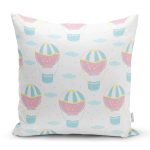 Realhomes Uçan Balon Motifli Özel Tasarım Dijital Baskılı Modern Yastık Kırlent Kılıfı Realhomes