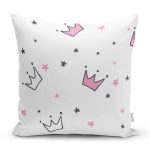 - merry christmas - Realhomes Realhomes Prenses Tacı Çizimli Özel Tasarım Dijital Baskılı Modern Yastık Kırlent Kılıfı Realhomes