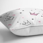 - merry christmas - Realhomes Realhomes Prenses Tacı Çizimli Özel Tasarım Dijital Baskılı Modern Yastık Kırlent Kılıfı Realhomes