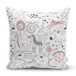 - seamless pattern - Realhomes Realhomes Sevimli Hayvanlar Çizimli Özel Tasarım Dijital Baskılı Modern Yastık Kırlent Kılıfı Realhomes