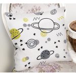 - Печать - Realhomes Gezegen Motifli Dijital Baskılı Özel Tasarım Modern Yastık Kırlent Kılıfı Realhomes