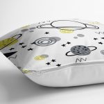 - Печать - Realhomes Gezegen Motifli Dijital Baskılı Özel Tasarım Modern Yastık Kırlent Kılıfı Realhomes