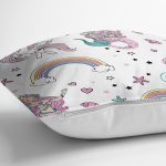 Realhomes Unicorn ve Deniz Kızı Tasarımlı Dijital Baskılı Modern Yastık Kırlent Kılıfı Realhomes