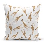 - Print - Realhomes Realhomes Zürafa Motifli Özel Tasarım Dijital Baskılı Modern Yastık Kırlent Kılıfı Realhomes