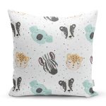 Realhomes Sevimli Hayvanlar Çizimli Özel Tasarım Dijital Baskılı Modern Yastık Kırlent Kılıfı Realhomes