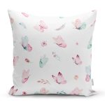 - Rh-K1042 - Realhomes Realhomes Kelebek Motifli Özel Tasarım Dijital Baskılı Modern Yastık Kırlent Kılıfı Realhomes