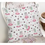 - Rh-K1049-1 - Realhomes Realhomes Dans Eden Unicorn Çizimli Özel Tasarım Dijital Baskılı Modern Yastık Kırlent Kılıfı Realhomes