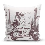 Motorcu Desenli Dijital Baskılı Dekoratif Modern Yastık Kırlent Kılıfı Realhomes