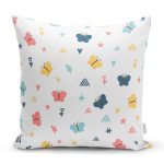 Realhomes Renkli Kelebekler Özel Tasarım Dijital Baskılı Modern Yastık Kırlent Kılıfı Realhomes