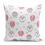 - Rh-K1052 - Realhomes Realhomes Mutlu Koyunlar Özel Tasarım Dijital Baskılı Modern Yastık Kırlent Kılıfı Realhomes