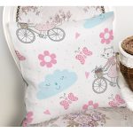 Realhomes Bisikletli Kedicik Özel Tasarım Dijital Baskılı Modern Yastık Kırlent Kılıfı Realhomes