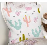 Realhomes Renkli Kaktüs Motifli Özel Tasarım Dijital Baskılı Modern Yastık Kırlent Kılıfı Realhomes