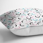 - Rh-K1057-2 - Realhomes Realhomes Renkli Oval Çizgi Tasarımlı Dijital Baskılı Modern Yastık Kırlent Kılıfı Realhomes