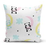 - Web - Realhomes  Realhomes Ay Üstünde Panda Tasarımlı Dijital Baskılı Modern Yastık Kırlent Kılıfı Realhomes