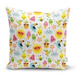 - Rh-K1063 - Realhomes Realhomes Renkli Çizimli Özel Tasarım Dijital Baskılı Modern Yastık Kırlent Kılıfı Realhomes