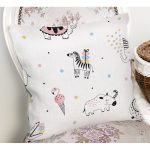 - decorative safari illustration - Realhomes Realhomes Sevimli Hayvan Çizimli Özel Tasarım Dijital Baskılı Modern Yastık Kırlent Kılıfı Realhomes