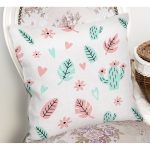 Realhomes Mavi Kaktüs Motifli Özel Tasarım Dijital Baskılı Modern Yastık Kırlent Kılıfı Realhomes