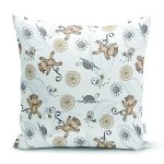 - Rh-K1070 - Realhomes Realhomes Zıpzıp Maymuncuk Özel Tasarım Dijital Baskılı Modern Yastık Kırlent Kılıfı Realhomes