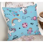 Realhomes Uzay Motifli Özel Tasarım Dijital Baskılı Modern Yastık Kırlent Kılıfı Realhomes