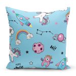 Realhomes Uzay Motifli Özel Tasarım Dijital Baskılı Modern Yastık Kırlent Kılıfı Realhomes