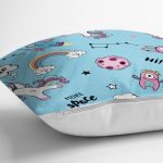 Realhomes Uzay Motifli Özel Tasarım Dijital Baskılı Modern Yastık Kırlent Kılıfı Realhomes