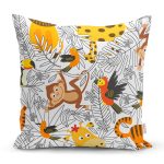 - Basic RGB - Realhomes Realhomes Sevimli Hayvanlar Çizimli Özel Tasarım Dijital Baskılı Modern Yastık Kırlent Kılıfı Realhomes