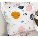 Realhomes Gezegen Çizimli Özel Tasarım Dijital Baskılı Modern Yastık Kırlent Kılıfı Realhomes