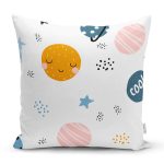 Realhomes Gezegen Çizimli Özel Tasarım Dijital Baskılı Modern Yastık Kırlent Kılıfı Realhomes